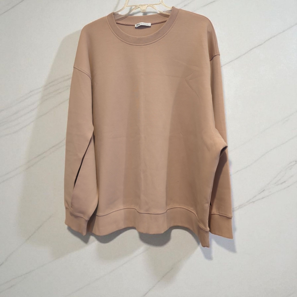 Zara Women's Crew Neck Sweater - Beige